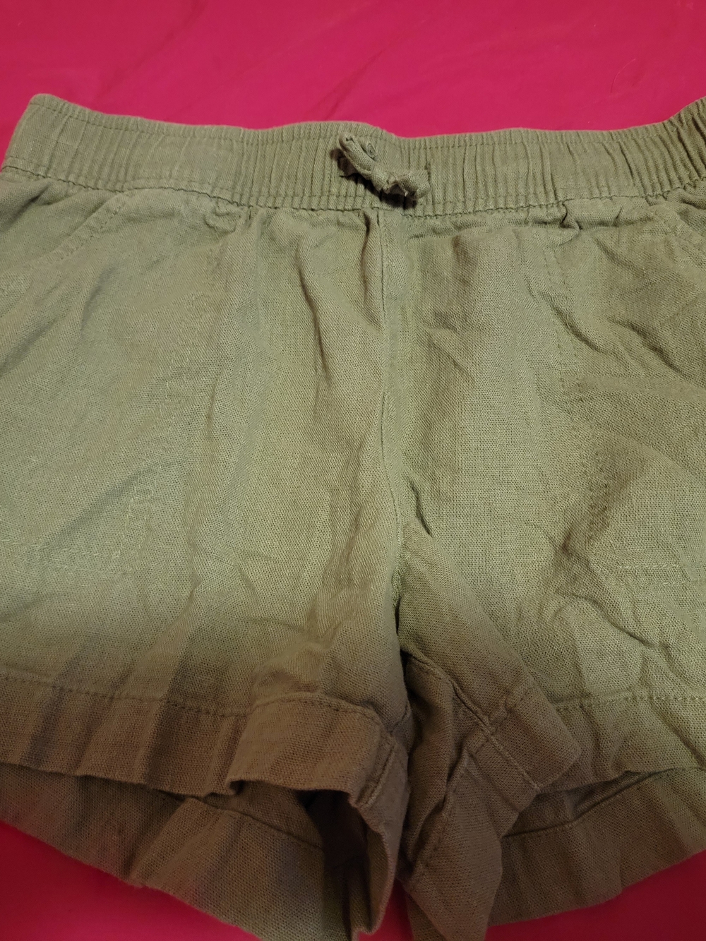 Old Navy Olive High-Waist Drawstring Shorts
